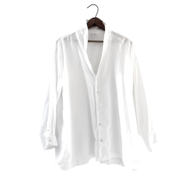 Eskander Oversized White Button Down Blouse - Size 1 / OS / Medium - Picture 1 of 13